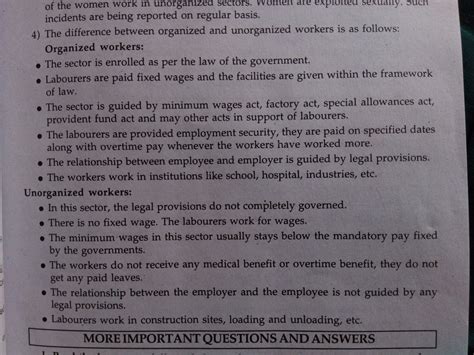 Distinguish the service conditions of organized sector with that of ...