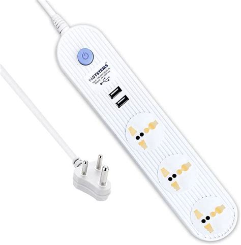 eSYSTEMS Extension Board with Usb Port Multi Plug Point Strip ...