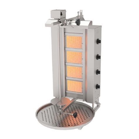 Atalay ADG-4U Doner Kebab Machine, Top Motor, 4 Burner, Gas