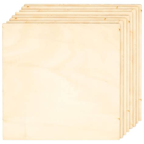 Bright Creations 8-Pack Square Basswood Plywood Thin Sheets for Wood ...