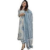Arayna Women's Cotton Printed Straight Kurti Palazzo Pants Set with ...