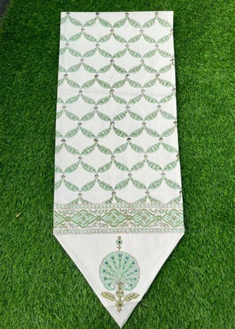 Get Light Green Cotton Table Runner at ₹ 990 | LBB Shop