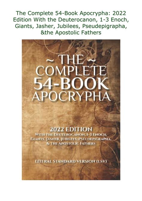 [DOWNLOAD]PDF The Complete 54-Book Apocrypha: 2022 Edition With the ...