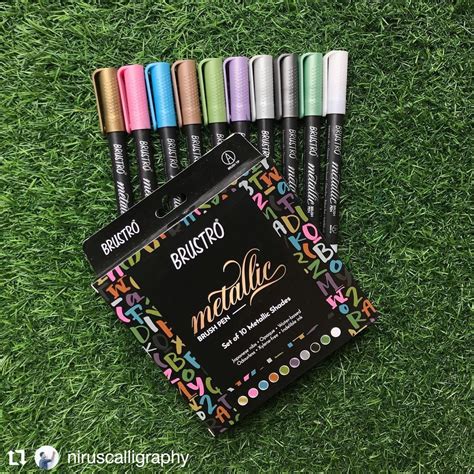 BRUSTRO Metallic Brush Pens Set of 10 - Creative Brilliance at Your ...