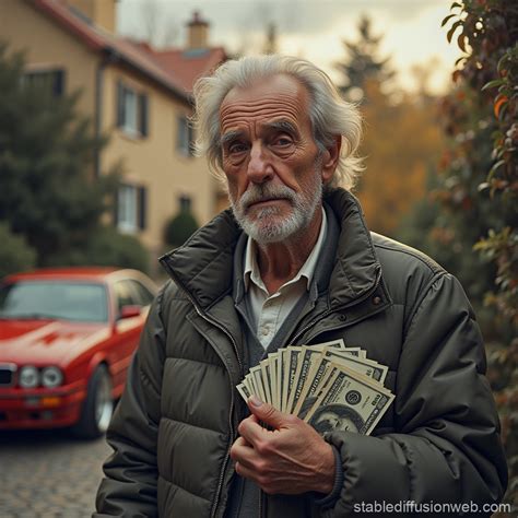 Wealthy Old Man with Luxury Cars | Stable Diffusion Online