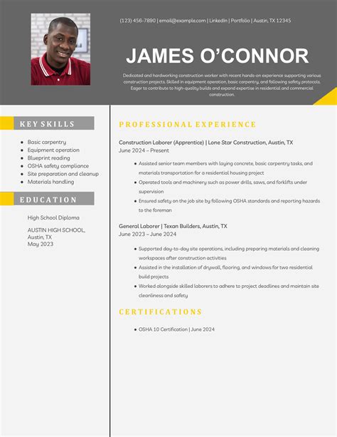 Construction Worker Resume Examples and Templates for 2025 - ResumeTemplates.com
