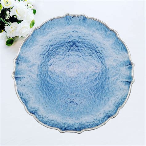 Wholesale Scalloped Dusty Blue Charger Plate