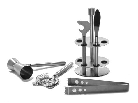 Buy 5 Pc. Stainless Steel Bar Tool Set w/Stand Online at Low Prices in ...