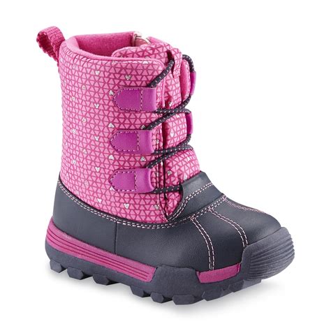 OshKosh Toddler Girl's Polar Pink/Gray Water-Resistant Winter Snow Boot