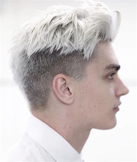 Men's color | Men hair color, White hair men, Hot hair colors