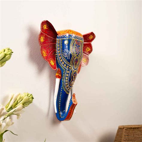 Handcrafted Blue Elephant Wall Decor for Vibrant Wall Art | Atrangi Studio