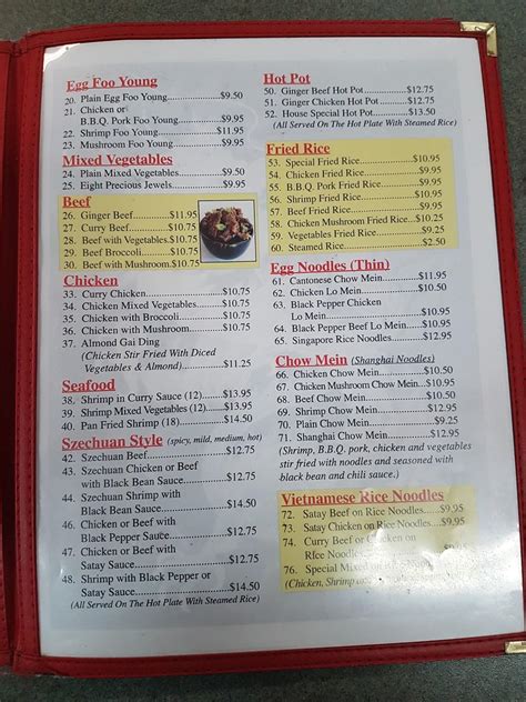 Menu at Peking Garden Family Restaurant, Gravelbourg