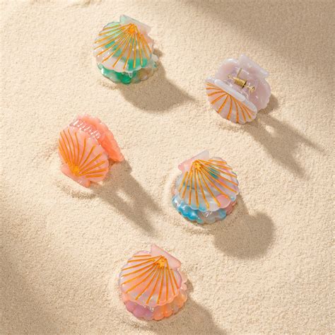 Shell Mini Claw Clips - Set of 5 - Multi – Hair Drama Company