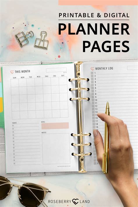 Printable and Digital Planner Pages by Roseberry Land / Create your own ...