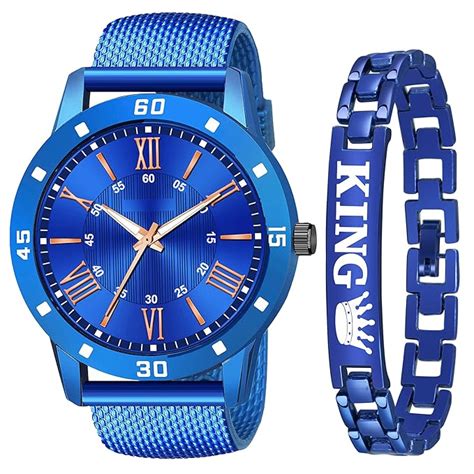 Buy DREAM VILLA Analog Rubbrs Strap and King Bracelet Combo Watch for ...