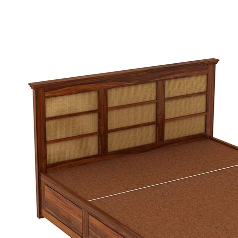 Syrus Solid Sheesham Wood Cane Bed With Hydraulic Storage Bed - 3 Year ...