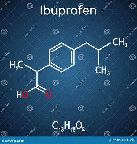 Ibuprofen Chemical Molecule Structure On White Background Stock Photography | CartoonDealer.com ...