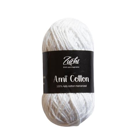 Zuchi Ami Cotton Yarn: 100% Mercerized Cotton, 4ply, 50g Balls. AZO ...