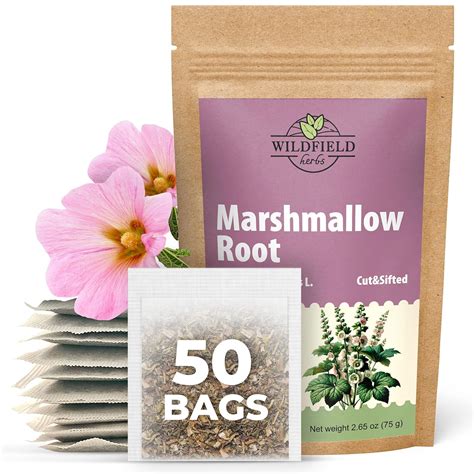 Amazon.com : 50 Bags Dried Marshmallow Root Tea Marshmallow Root Herb ...