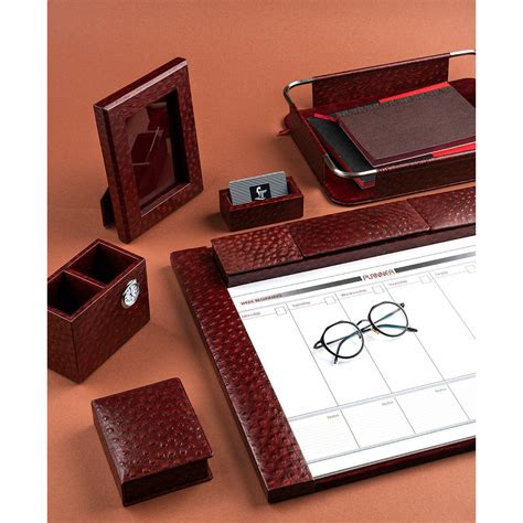 Desktop Planner Set I | Office Table Accessories| Color- Ostritch Cher