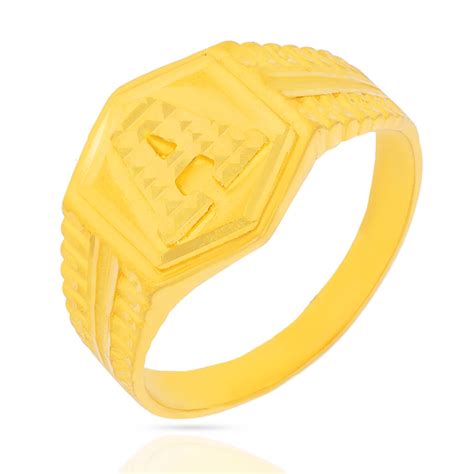Elegant A Initial 22K Gold Men Ring – WHP Jewellers