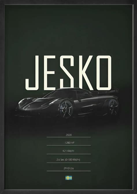 F4FRAME Iconic High Speed Super Car Jesko 2020 Wall Decoration Art ...