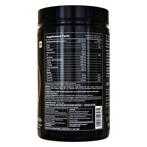 QNT Hydra Vol Pre-Workout Fruit Punch Flavour Powder, 400 gm Price ...