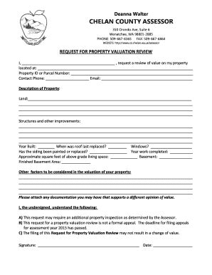Request for Property Valuation Review - Blank Fillable Template | Fill ...