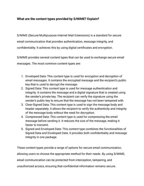 What are the content types provided by S MIME Explain - What are the ...
