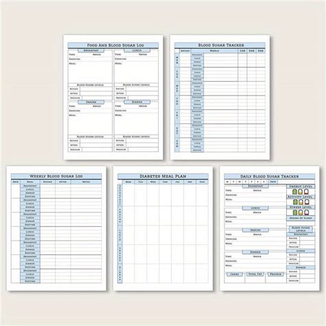 Diabetes Management Charts Blood Sugar & Meal Tracker 5 Pack – CRAZE