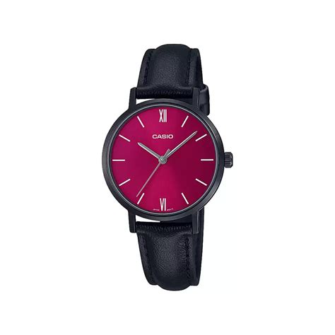 Casio Enticer Black Leather Analog Water Resistance, LTP-VT02BL-4AUDF ...