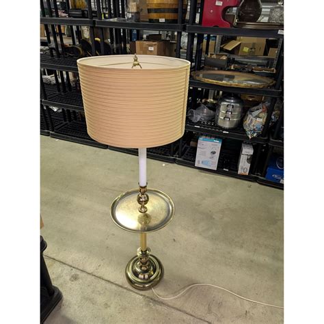 Vintage Brass Floor Lamp with Tray/Table