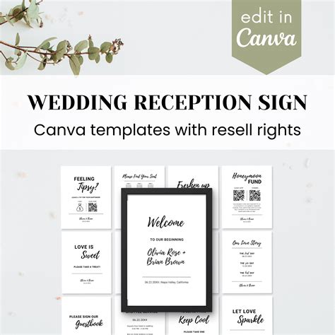 Wedding Reception Sign Templates - purposeplr