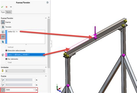 Cómo agregar una carga puntual sobre elementos tipo viga en SOLIDWORKS ...
