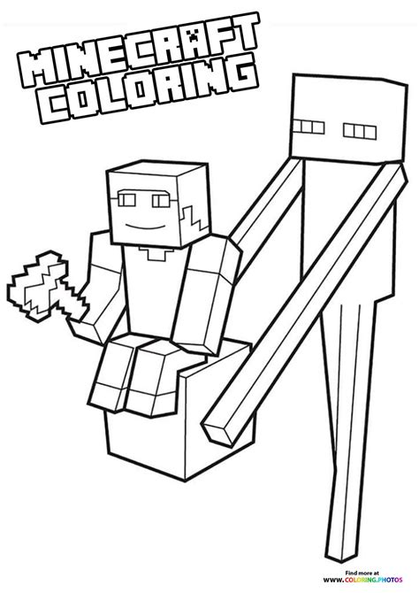 Minecraft Steve Coloring Pages