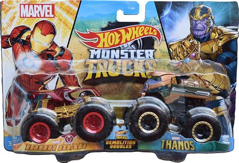 Buy Hot Wheels Monster Trucks Iron Man VS Thanos, Demolition Online at ...