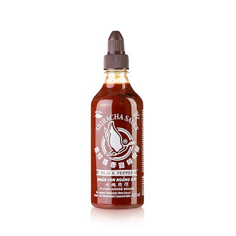 Chili - Sauce - Sriracha, scharf, mit schwarzem Pfeffer, scharf, Flying ...