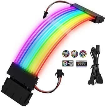 KASTWAVE Power Supply Sleeved Cable, Customization 24 Pin ATX RGB Cable ...