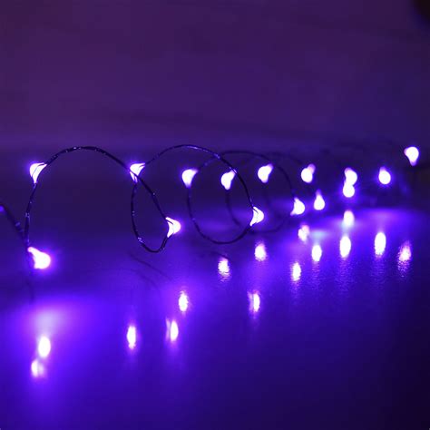 Purple LED Mini Battery Operated Party String Lights