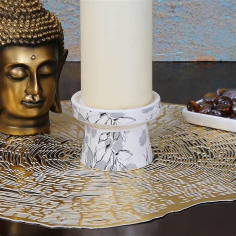 Buy Splendid Eden Leaf Pillar Candle Holder from Home Centre at just ...