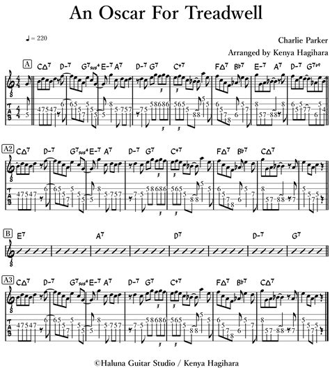 An Oscar For Treadwell by Charlie Parker | Haluna Guitar Studio