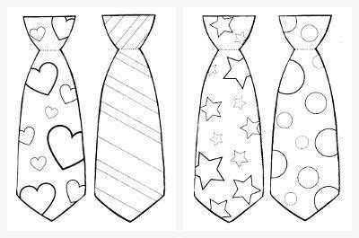 Free Father's Day Tie Template for DIY Colorful Ties