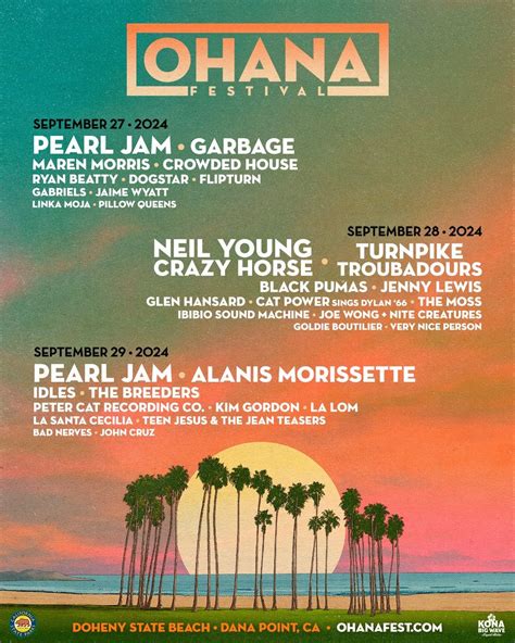 Ohana Music Festival: Neil Young Turnpike Troubadours Black Pumas ...