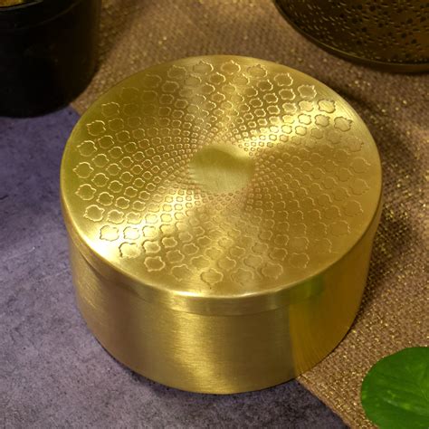 Legacy Box - Pure Brass Inlay Storage Box - 6 Inches - Spiral Design