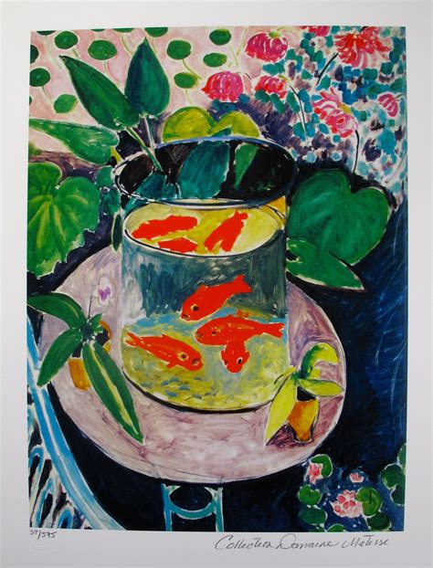 henri matisse goldfish estate signed limited edition giclee