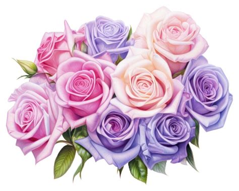 Png rose bouquet flower plant white background | Premium AI-generated image