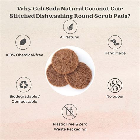 Buy GOLI SODA NATURAL COCONUT COIR ROUND STITCHED DISHWASHING SCRUB ...