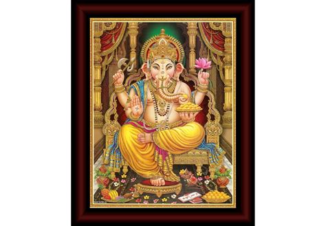 SAF paintings Ganesha Framed Acrylic Glass Painting 14 inch x 11 inch ...