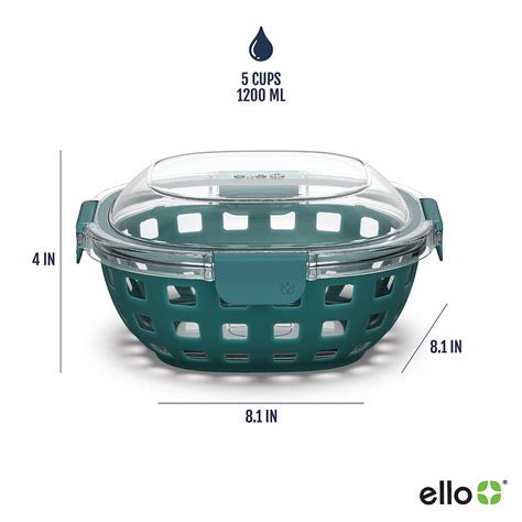 Ello DuraGlass Food Storage Glass Lunch Bowl Container - Meal Prep ...