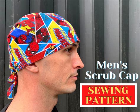 Scrub Cap SEWING PATTERN Men's, Scrub Cap Sewing Pattern, Mens Surgical ...